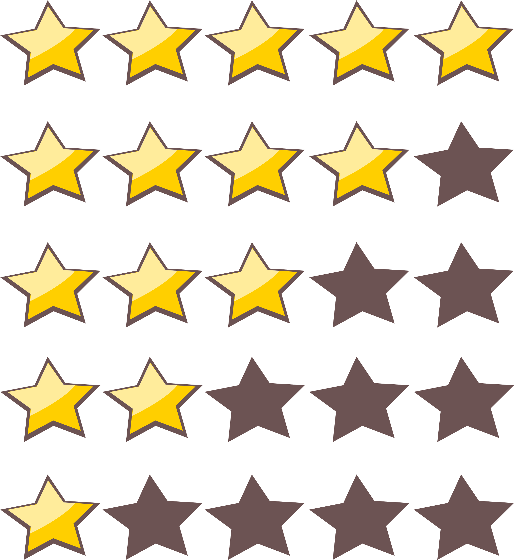 5 Star Rating Collection Transparent PNG