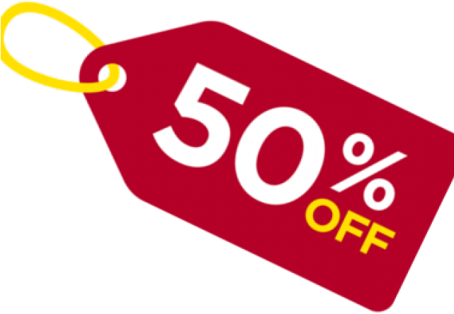 50% Off Red Tag Transparent PNG
