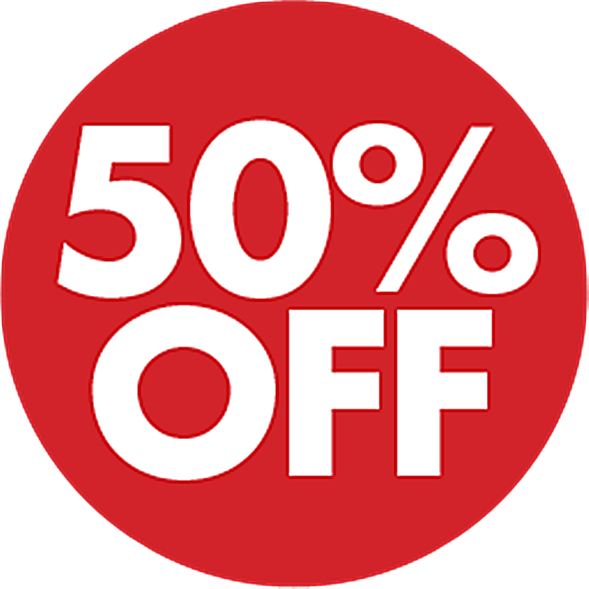 50% Off Round Icon Transparent PNG