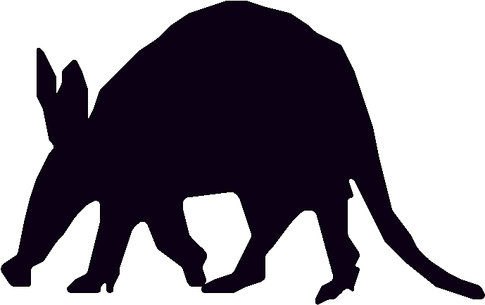 Aardvark silhueta Transparente png