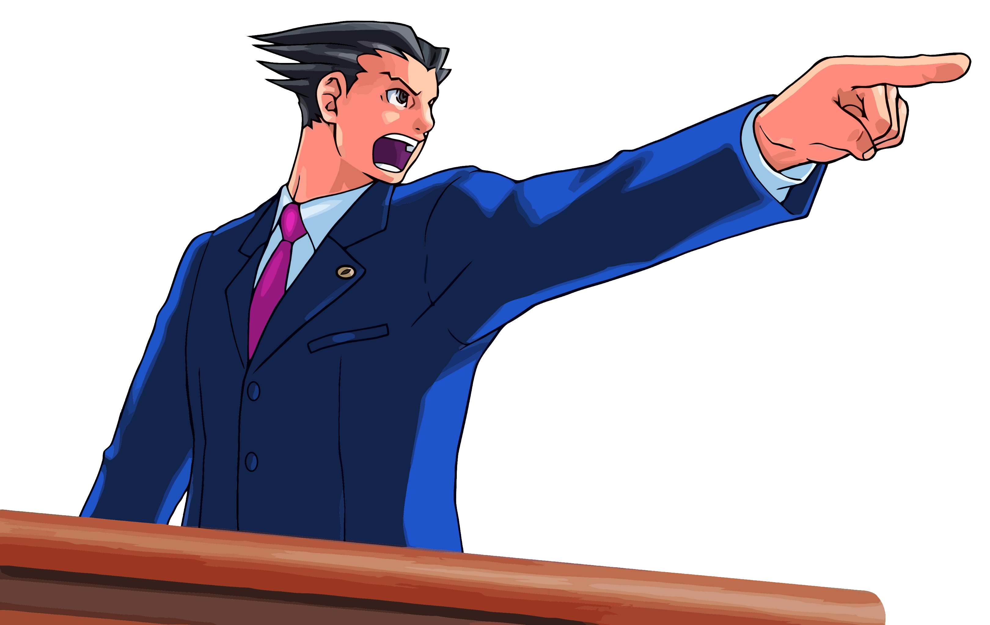 Ace Attorney Man Pointing Transparent PNG