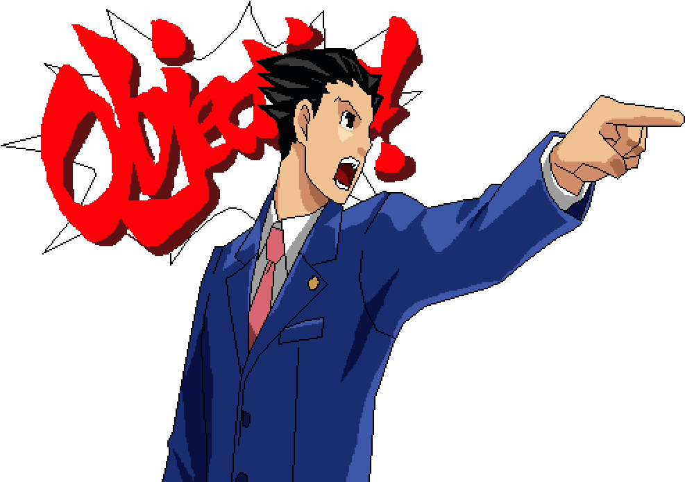 Ace Attorney Objection Pointing Transparent PNG