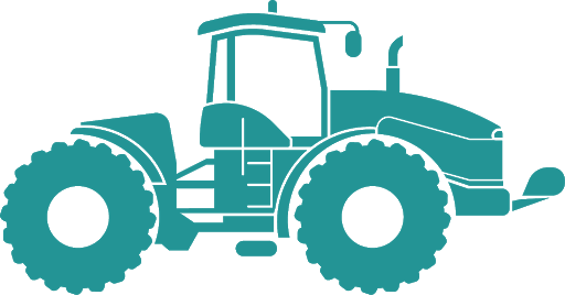 Agriculture Bue Tractor Vector PNG