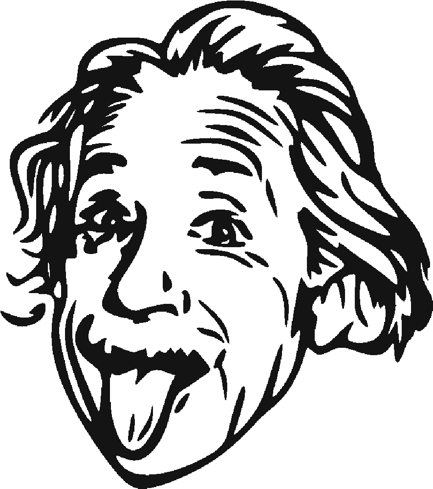 Albert Einstein Black White Vector PNG