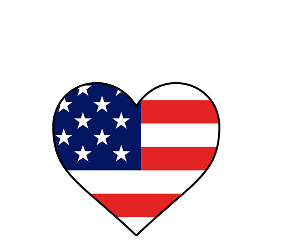 Amerikanischer Flagge-Herz-PNG-Clipart-Hintergrund