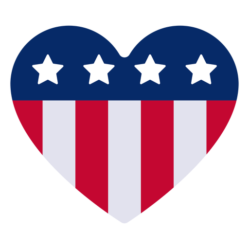 American Flag Heart PNG Free File Download