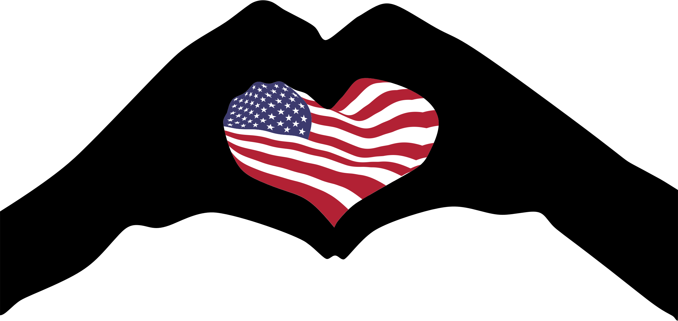 American Flag Heart PNG Images HD