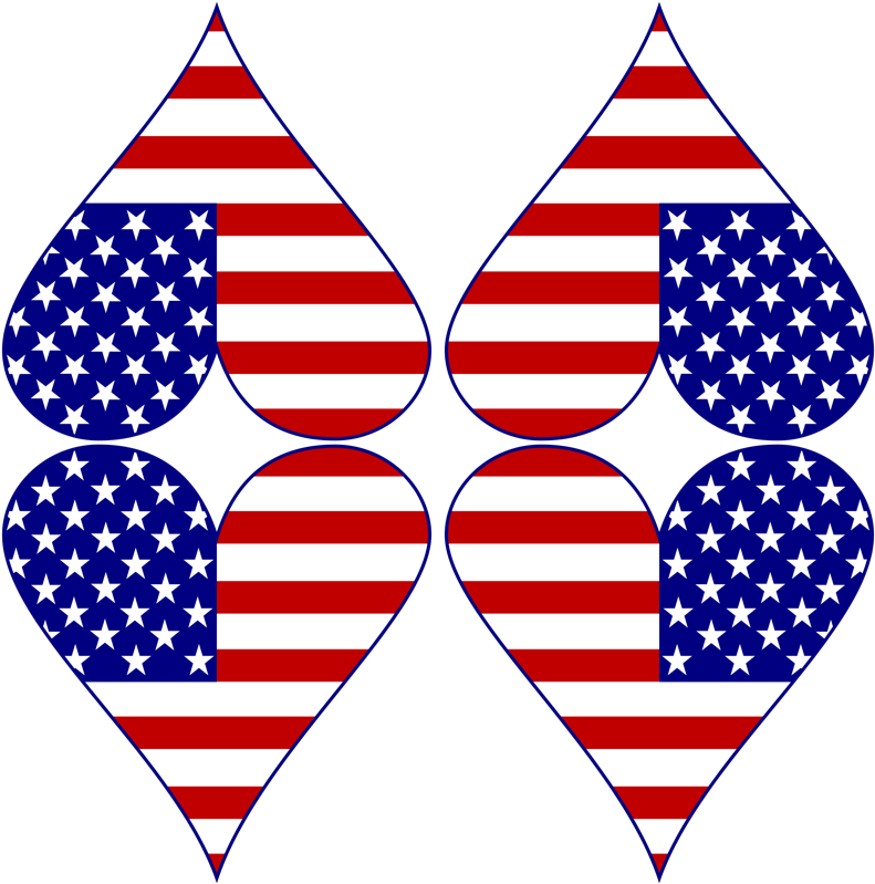 Transparenter Hintergrund des amerikanischen Flaggenherzens