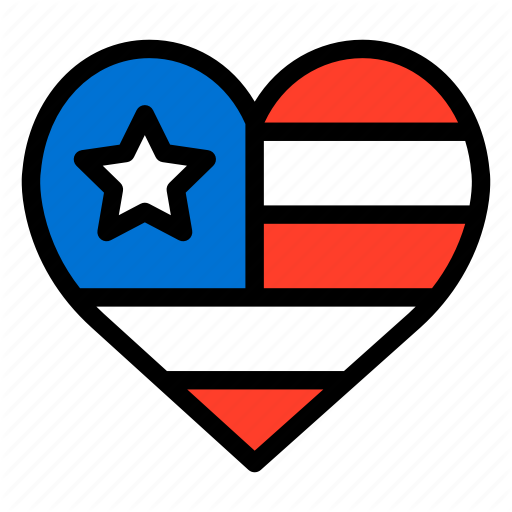 American Flag Heart Transparent Free PNG