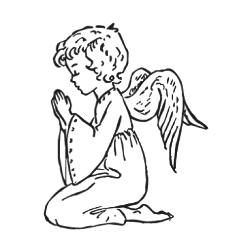 Angel Praying Black Transparent PNG
