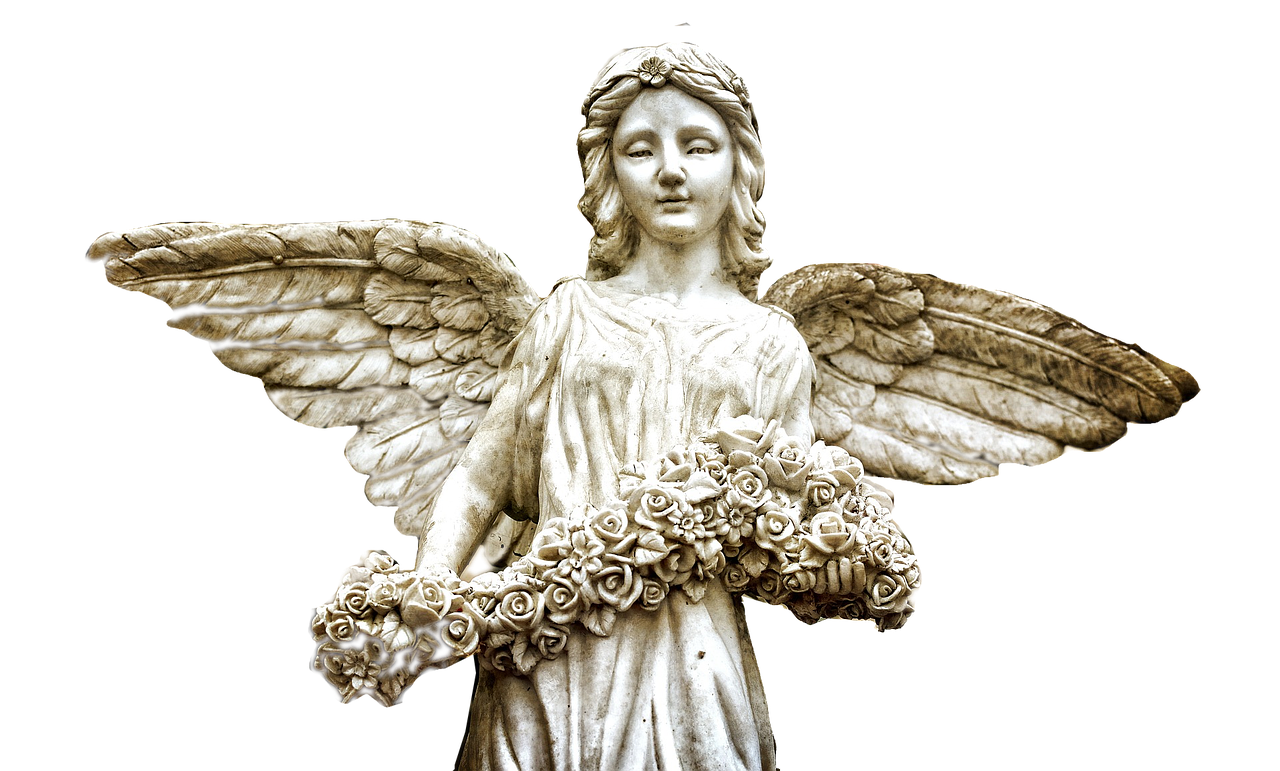 Angel Praying White Statue Transparent PNG