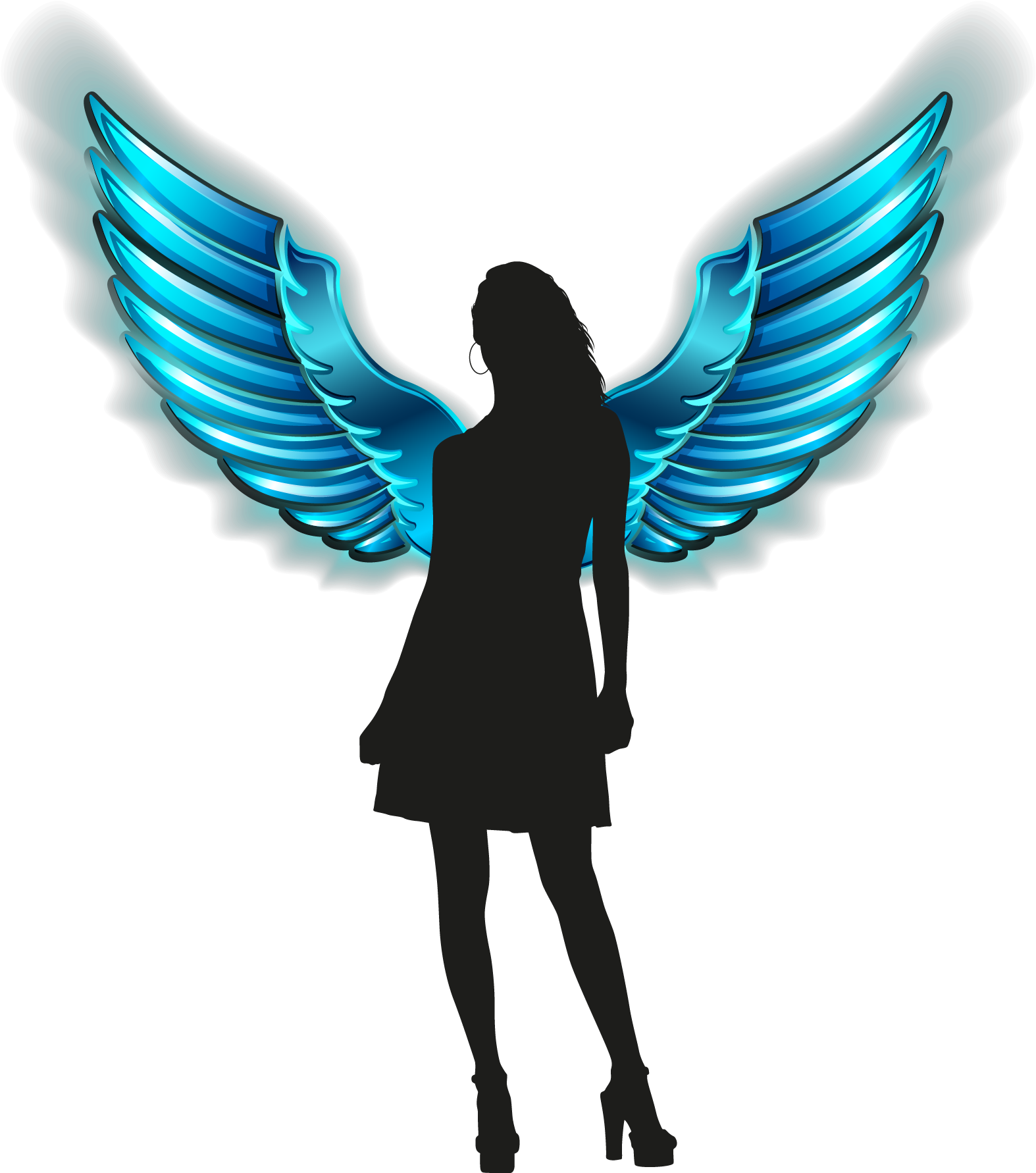 Angel Tattoo Blue Wings Transparent PNG
