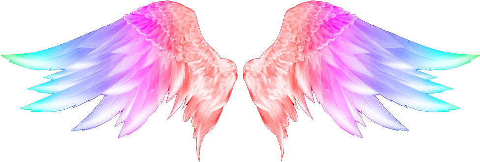Angel Tattoo Colorful Wings Transparent PNG