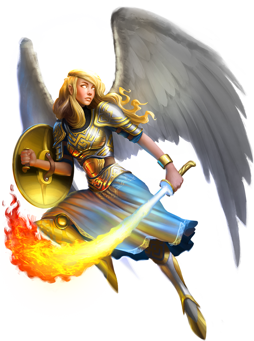 Angel Warrior Girl Wings Transparent PNG