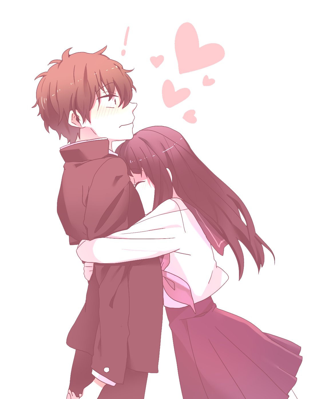 Anime Couple Pink Vector transparente PNG