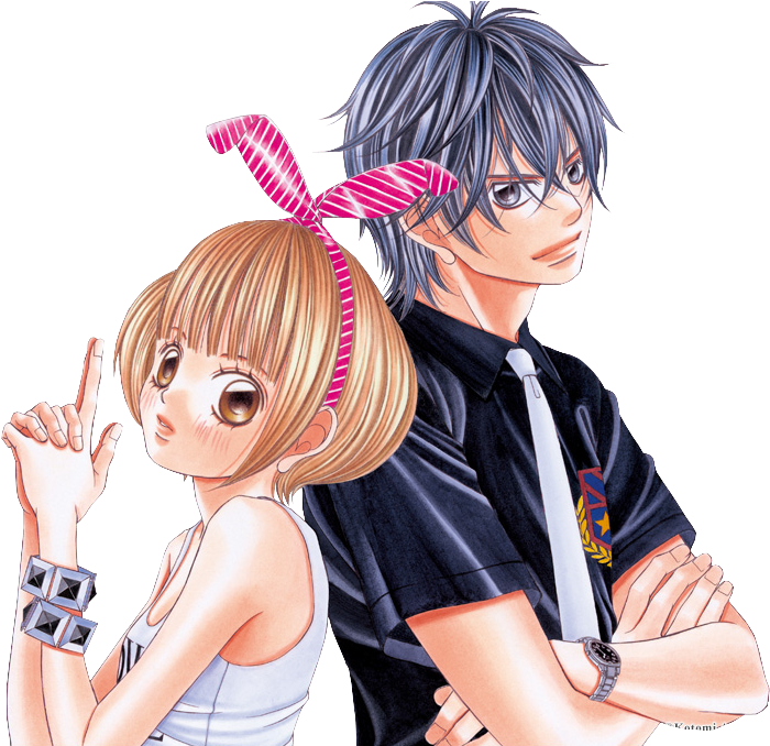 Anime couple pose transparent PNG