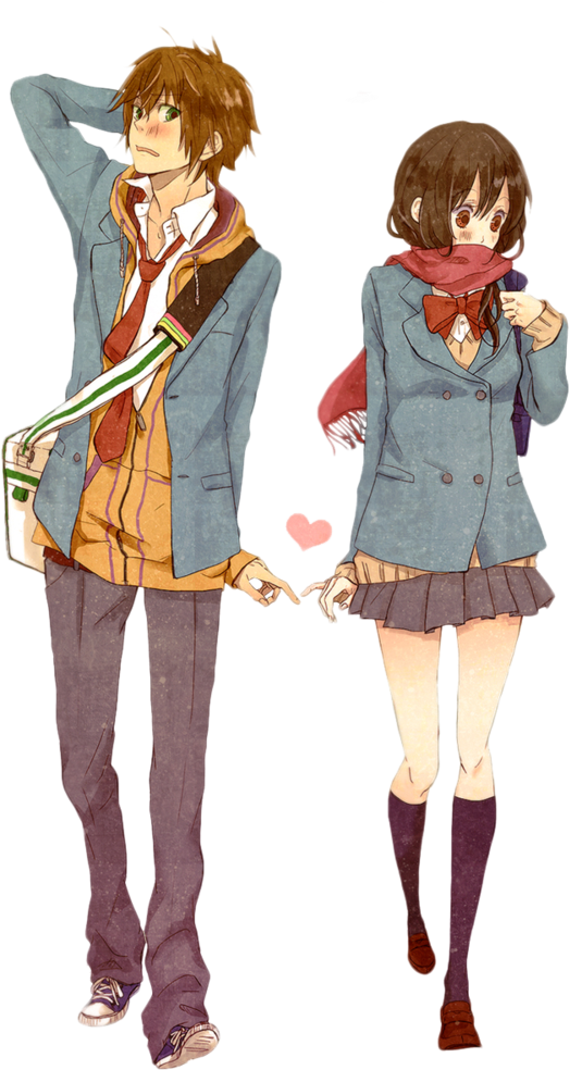 Anime Couple Caminando Transparente PNG