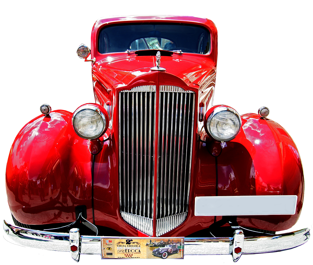 Antique Shining Red Car Transparent PNG