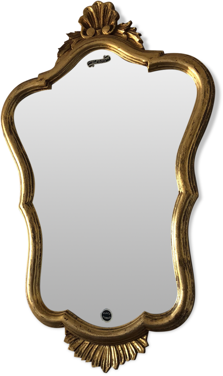 Antique Wooden Mirror Transparent PNG