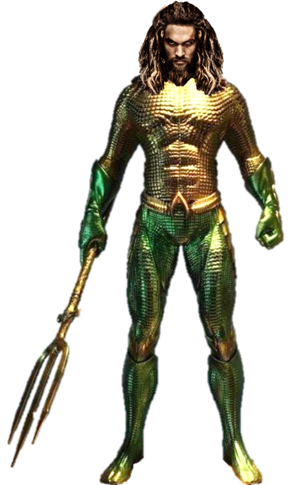 Aquaman Holding Trident Transparent PNG