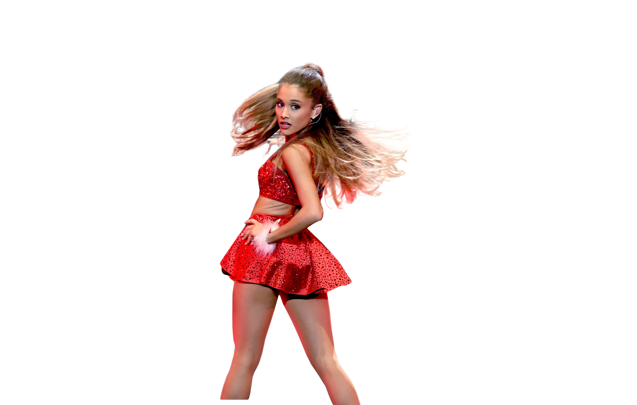 Ariana Grande Red Dress PNG