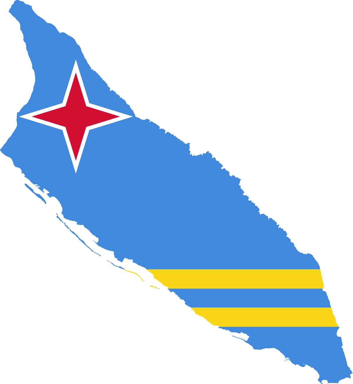 Aruba Flag Background PNG Image