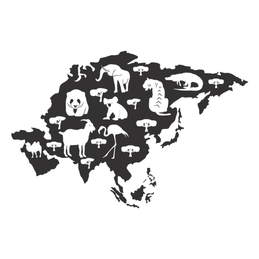 Asia Animal Map PNG