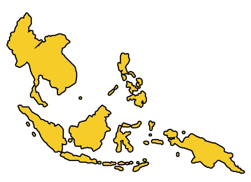 Asia Yellow Map PNG
