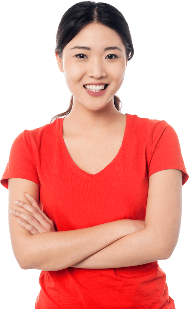 Wanita Asia Merah T-shirt PNG
