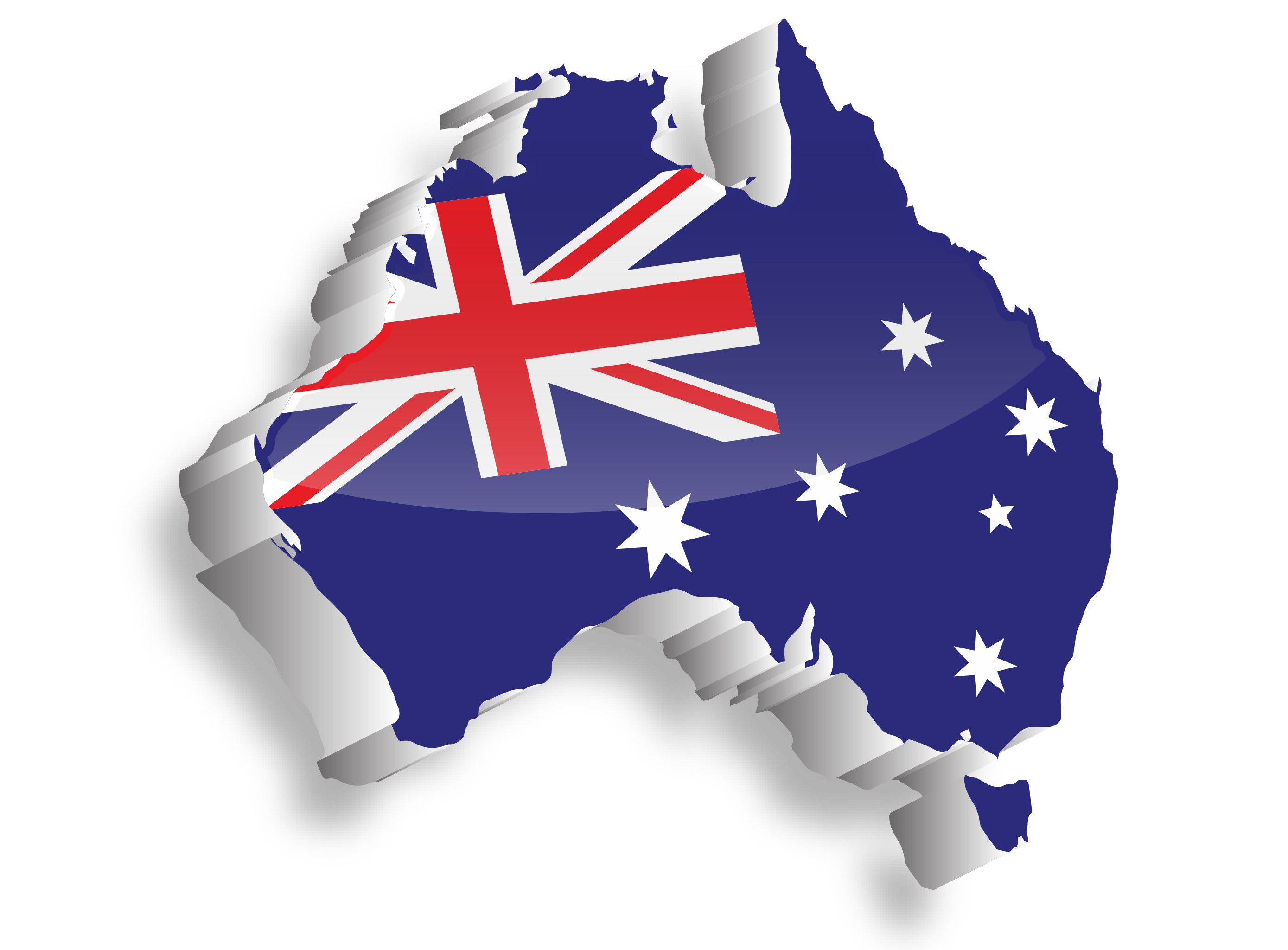 Australia Map Flag 3D PNG