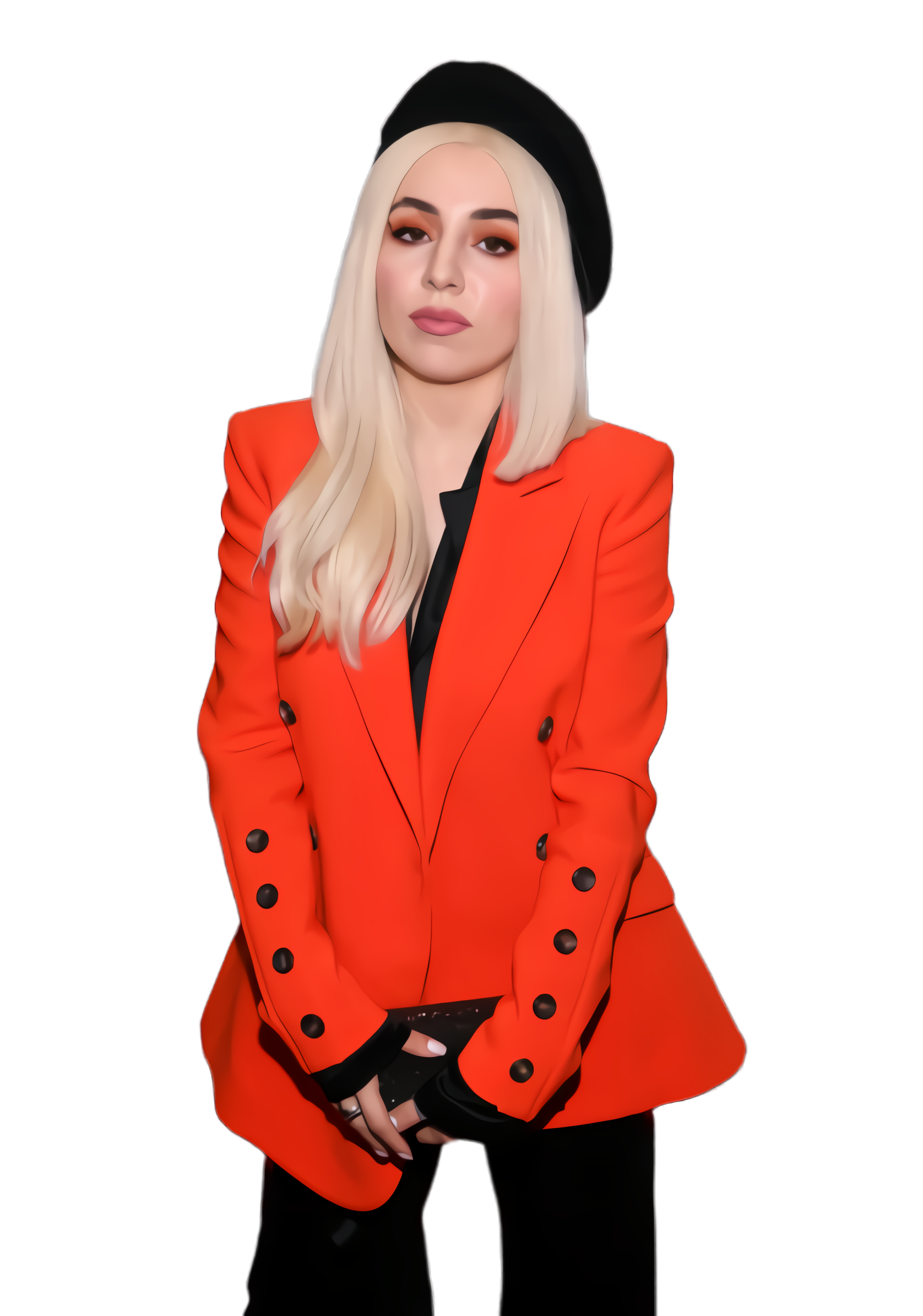 Ava Max Red Dress Pose PNG
