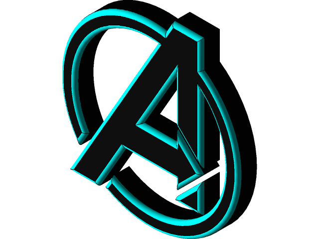 Avengers A Letter Logo 3D PNG