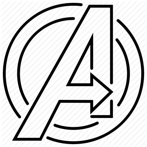 Avengers A Letter Logo Black White PNG