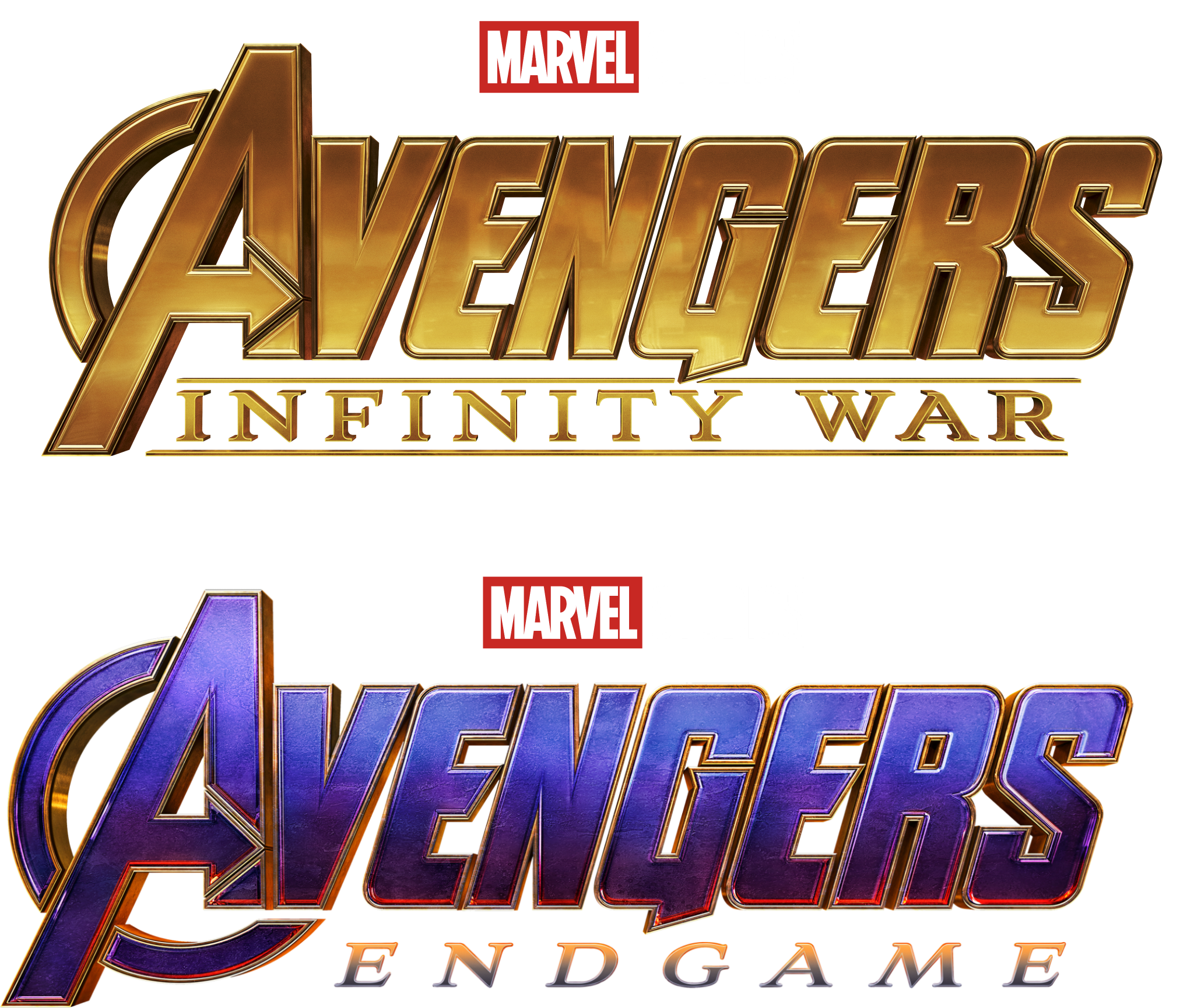 Avengers Infinity War Logo Purple Golden PNG