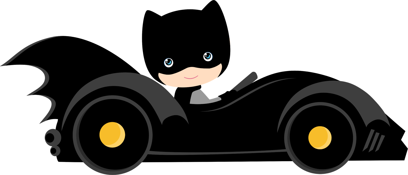 Baby Batman Black Car PNG