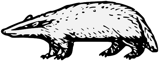 Badger Black White PNG