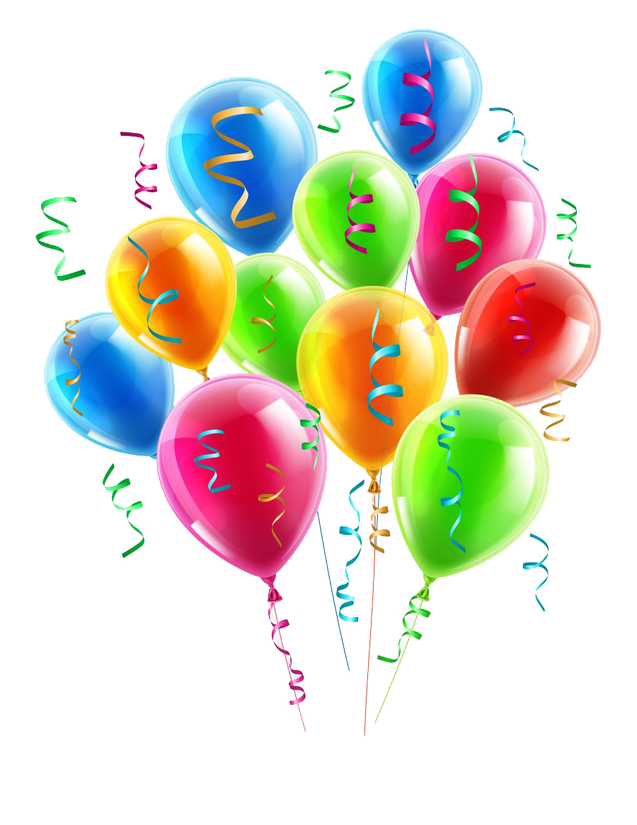 Balloon Birthday Decoration Background PNG Image