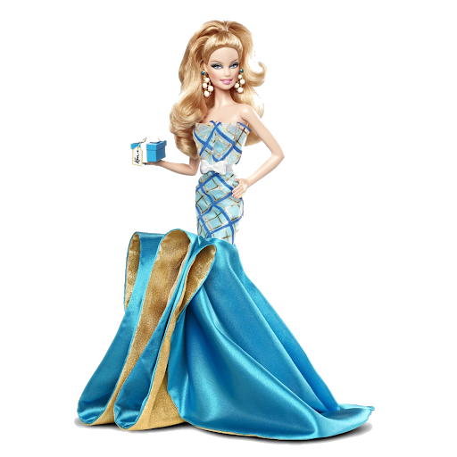 Barbie Doll Blue Dress Background PNG Image