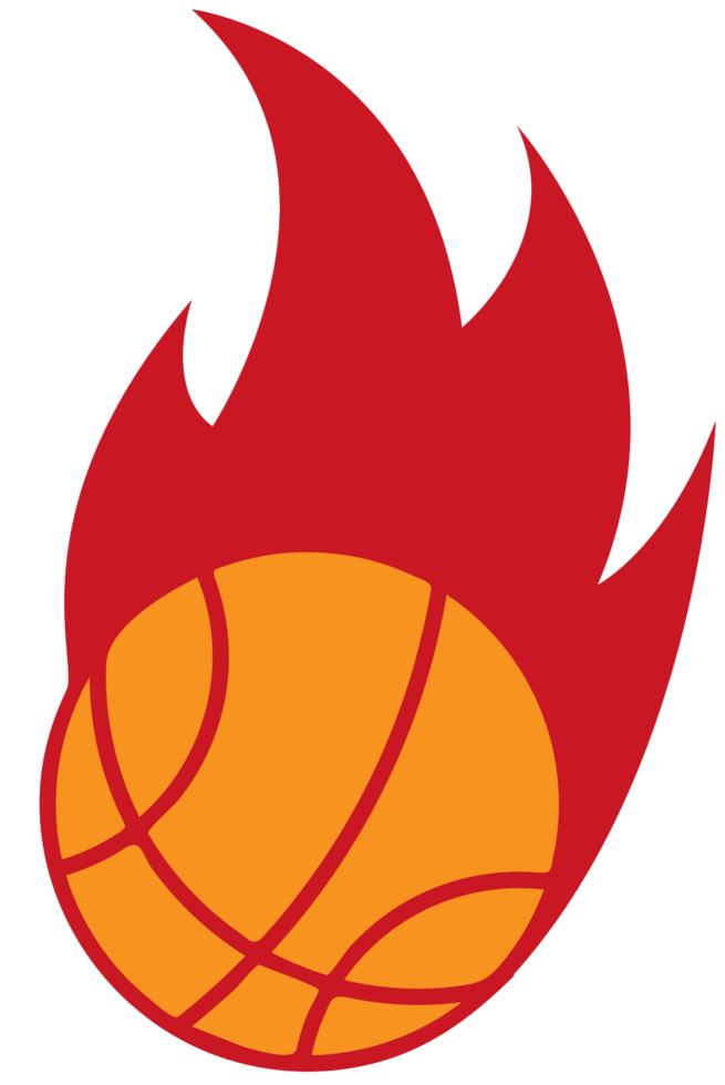Basketball On Fire Logo Flame PNG