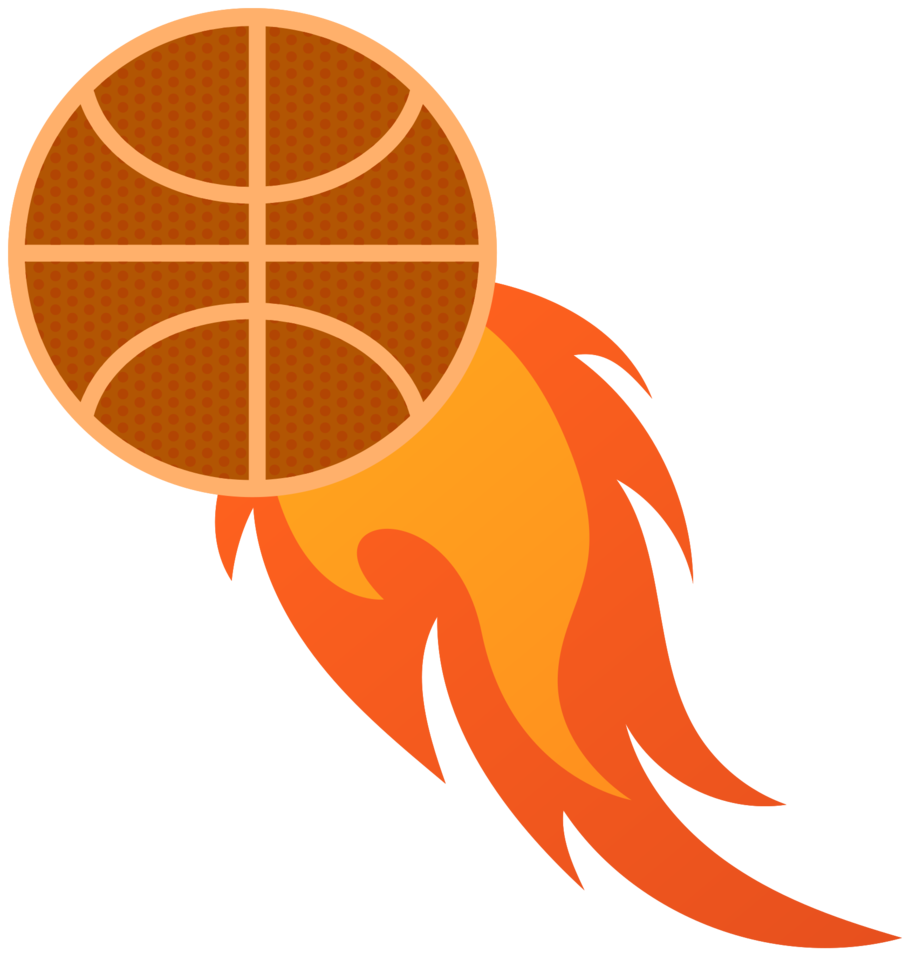 Basketball On Fire Orange Flame PNG