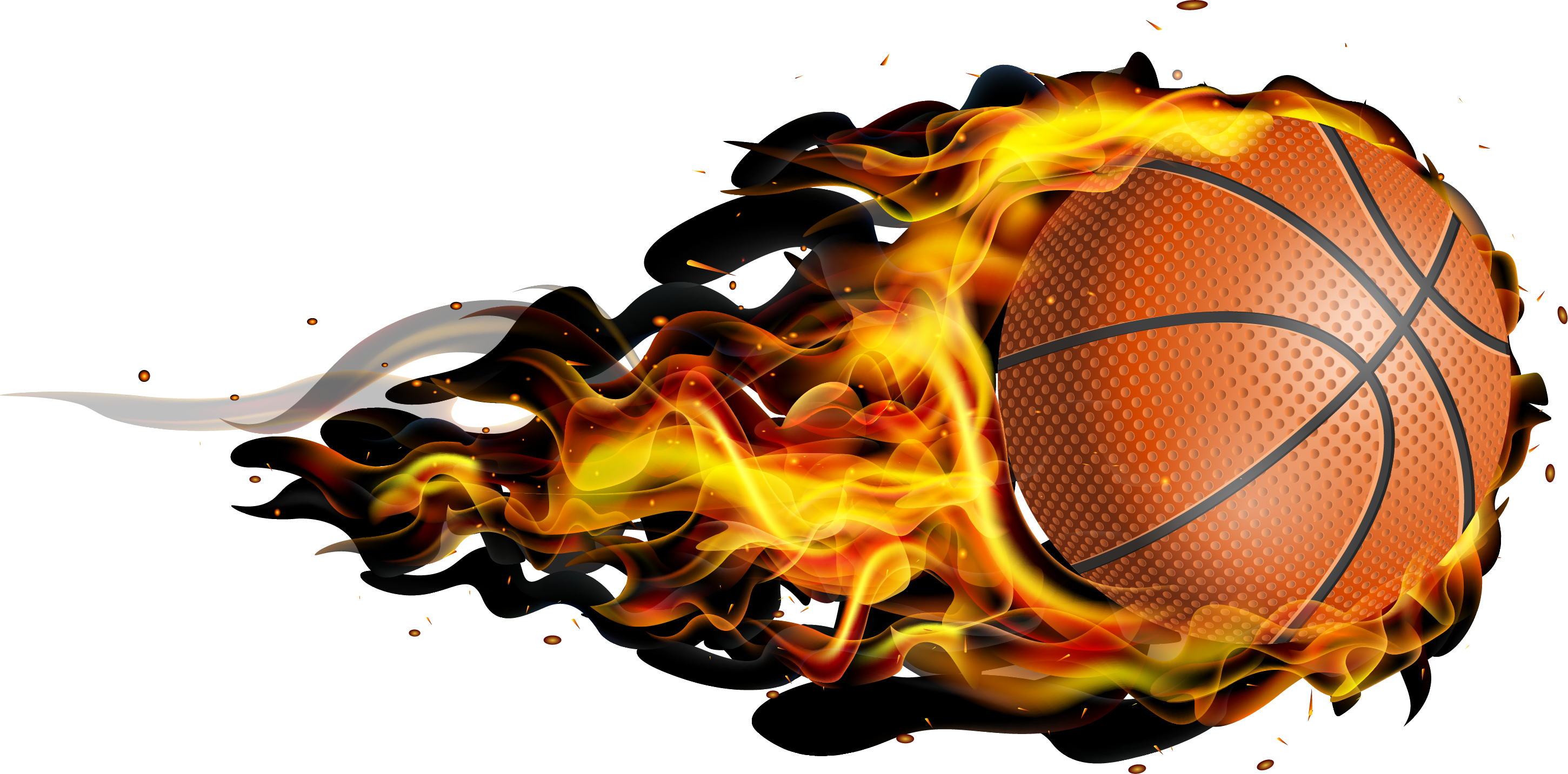 Basketball On Fire Smoke PNG