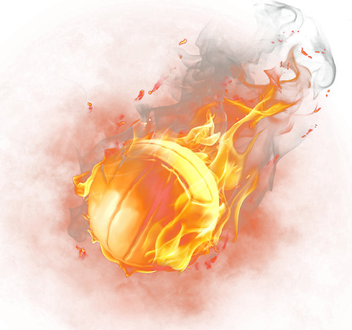 Basketball On Fire Yellow PNG