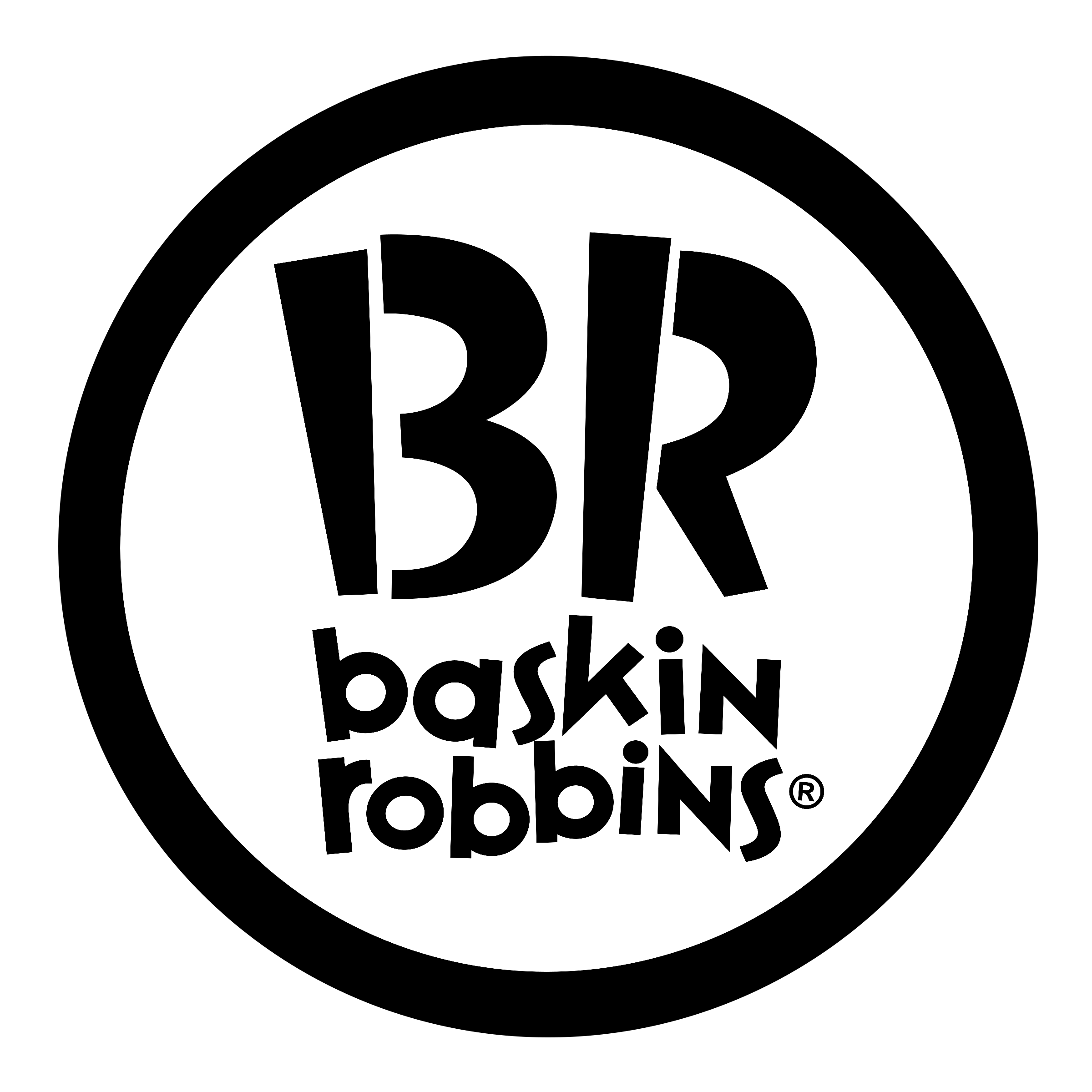 Baskin Robbin Black Logo PNG HD Quality