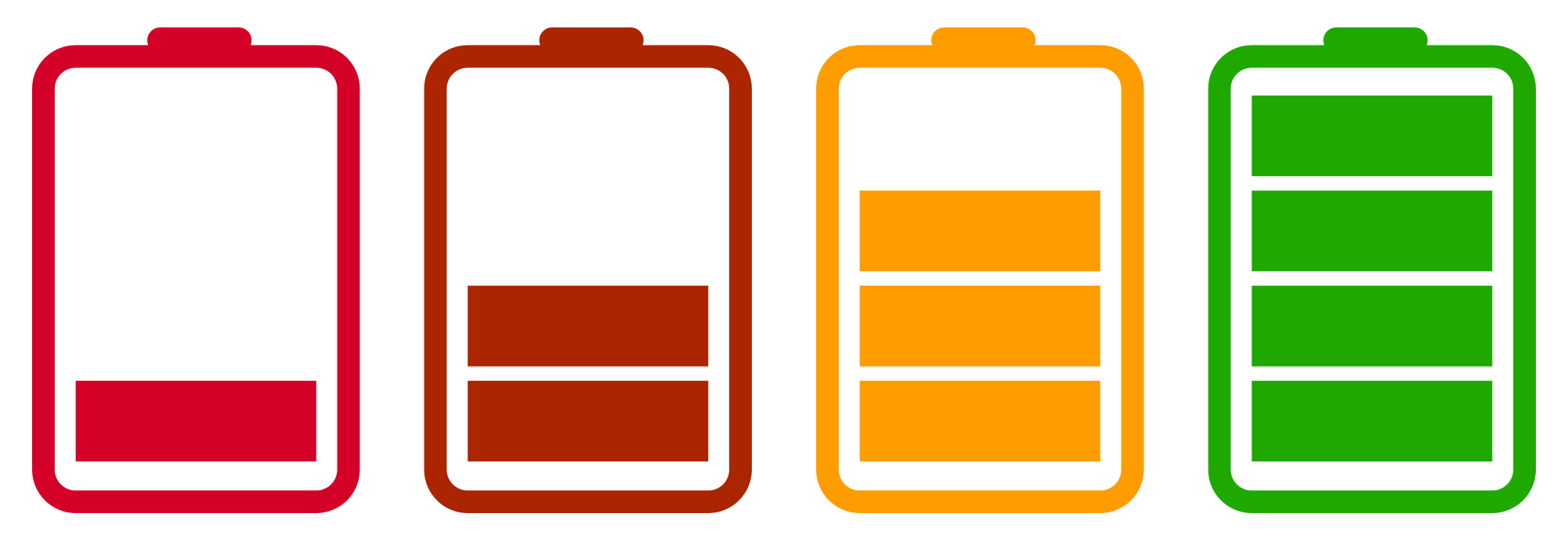 Battery Icon Colors Transparent PNG