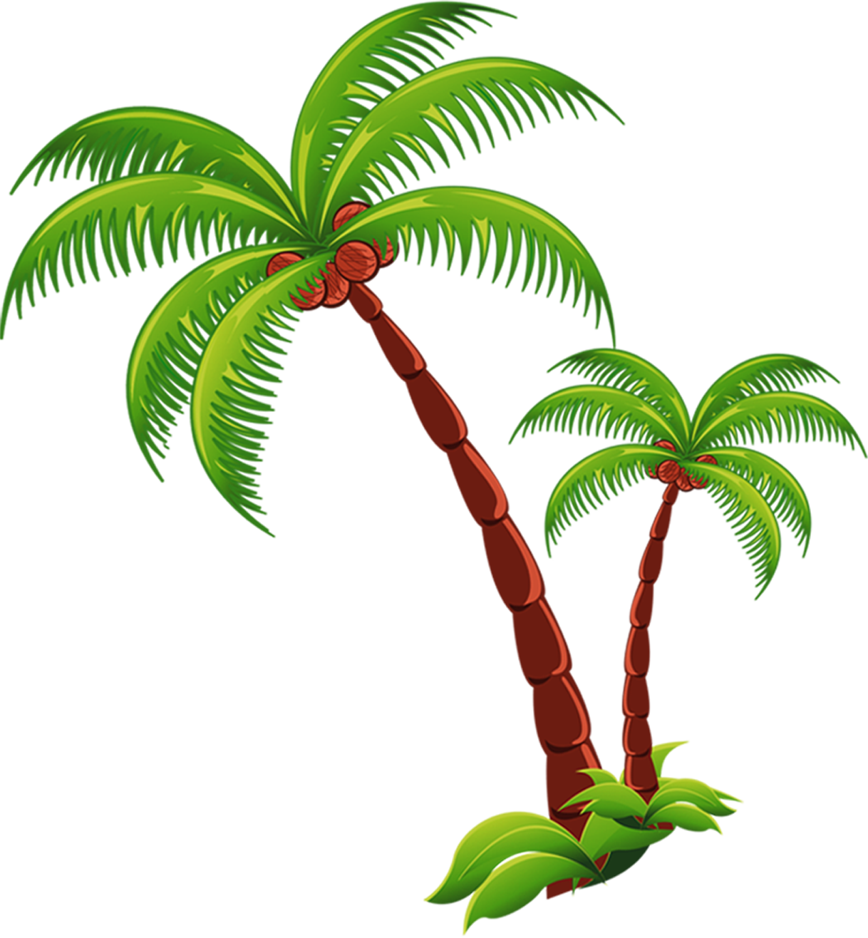 Beach Coconut Tree Vector Background PNG Image