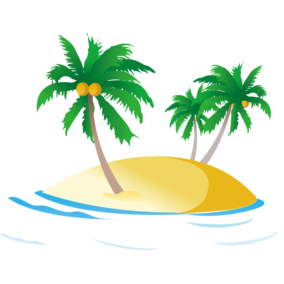 Beach Coconut Tree Vector Download Free PNG