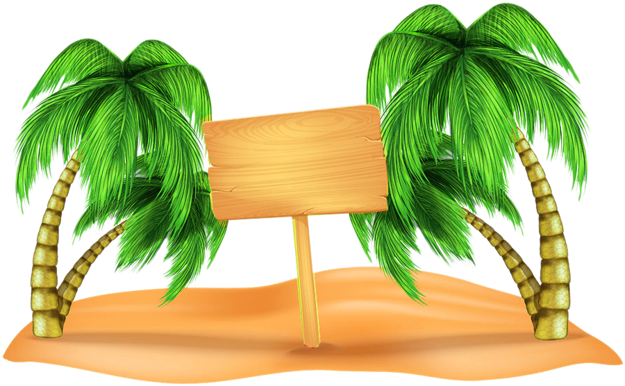 Beach Coconut Tree Vector PNG Clipart Background