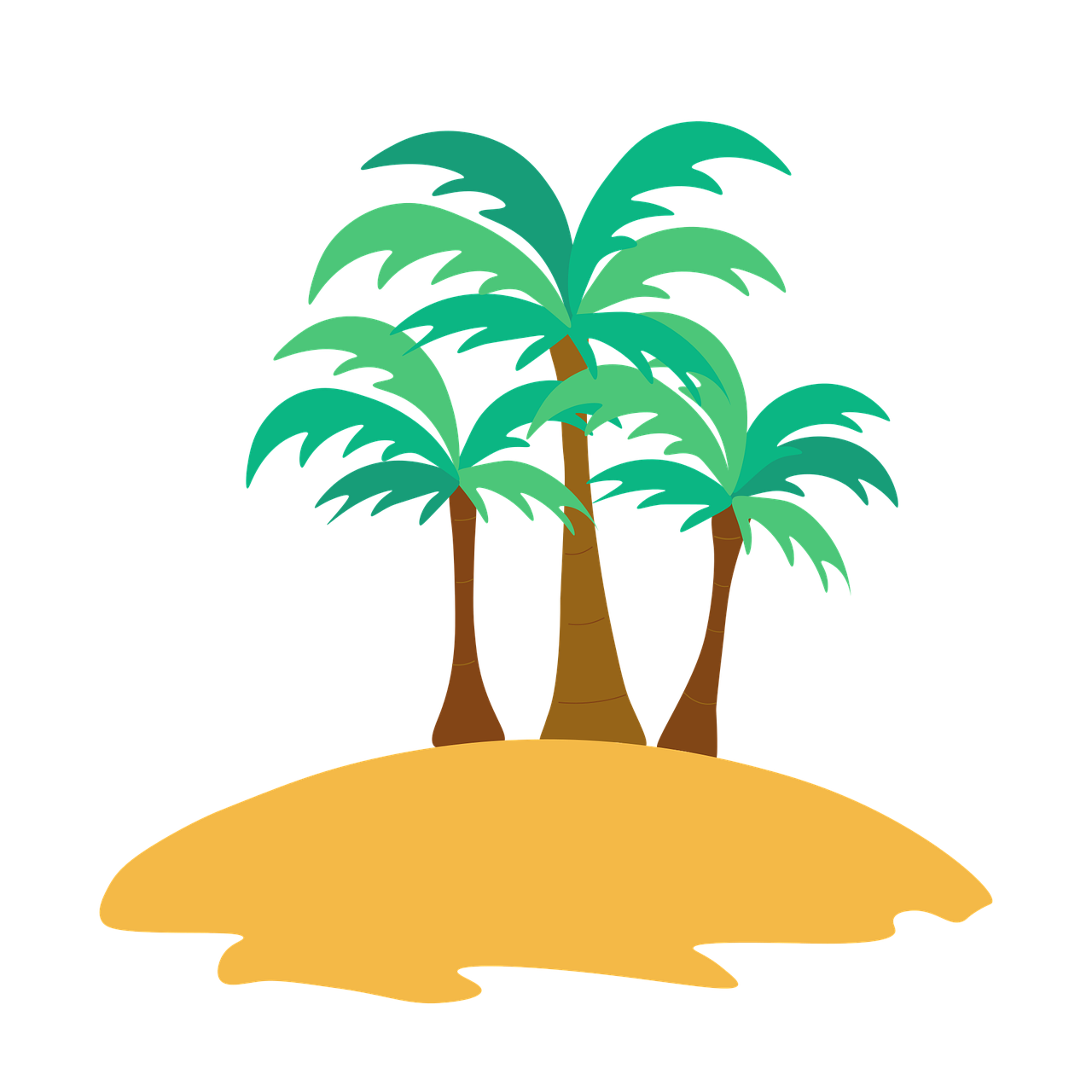 Beach Coconut Tree Vector Transparent Free PNG