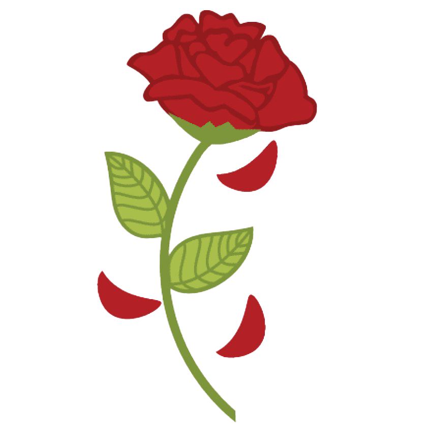 Beauty And The Beast Red Rose Transparent PNG