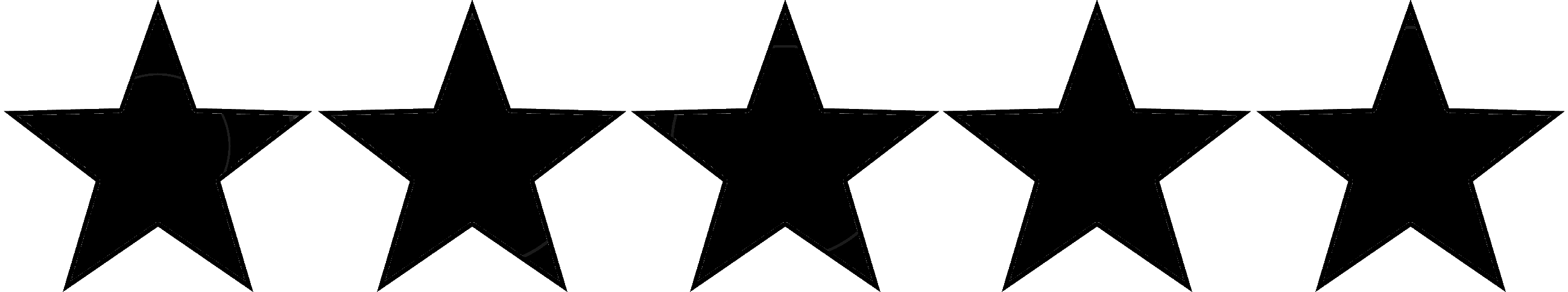 Black 5 Star Rating Transparent PNG